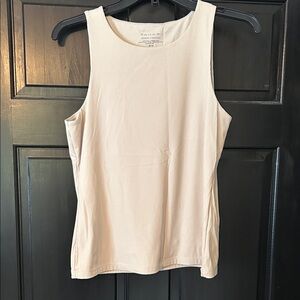 Tahari Cream Ribbed Sleeveless Tank Top